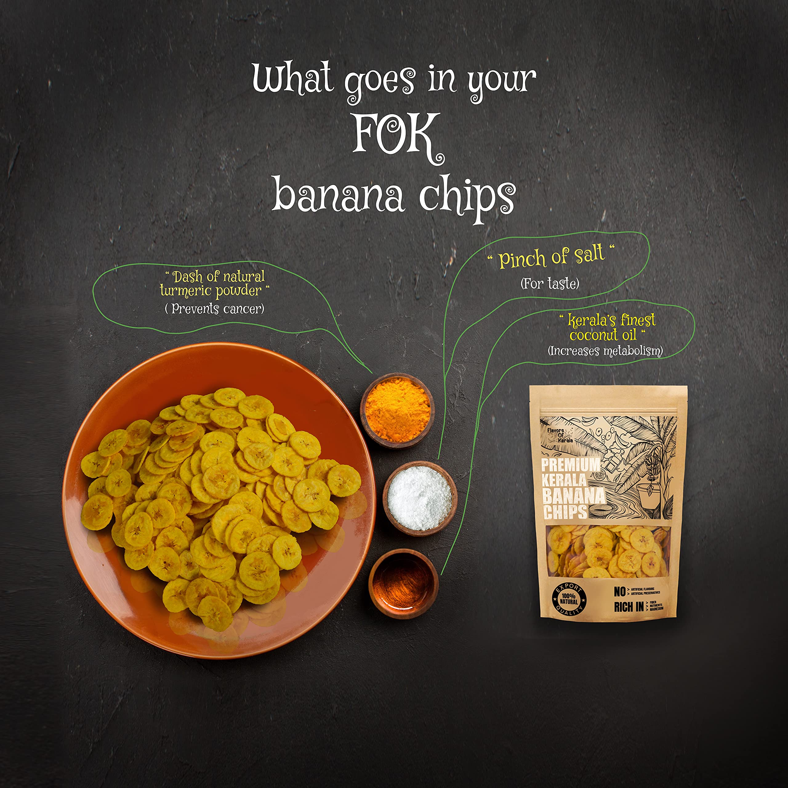 FLAVORS OF KERALA (FOK) Onam Special Combo Banana Chips in Coconut Oil - 600 Grams | Sweet Banana Chips 600 Grams | Jaggery Coated Banana Chips (Sharkara Varatti | Upperi) 700 Gram - Image 3 thumbnail