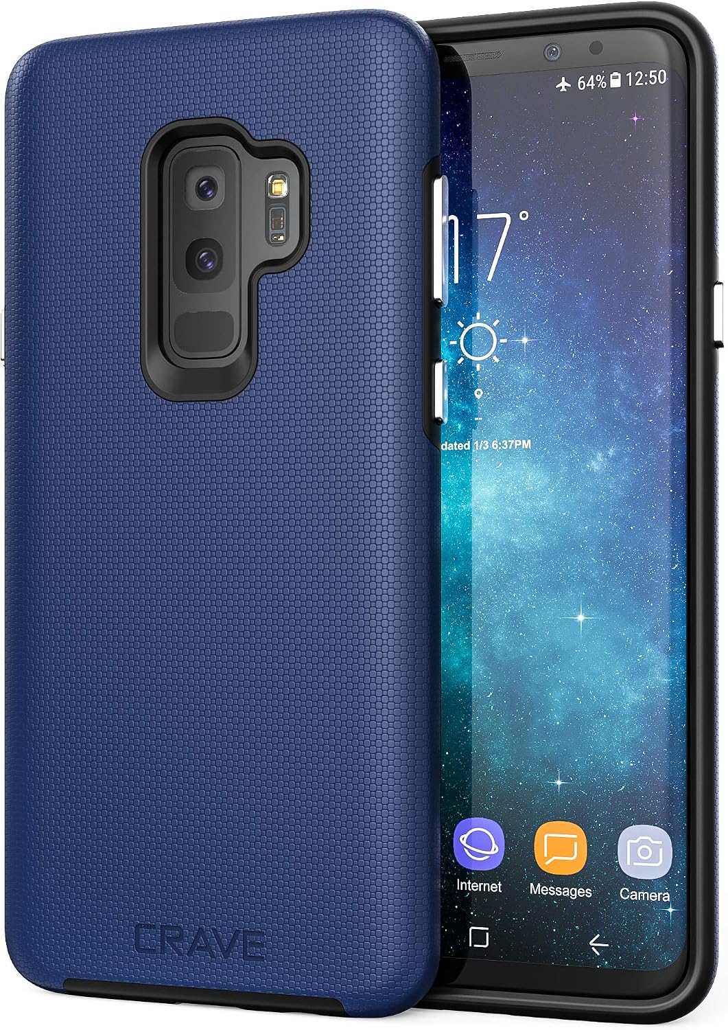 Crave S9 Plus Case, Dual Guard Protection Series Case for Samsung Galaxy S9 Plus - Navy