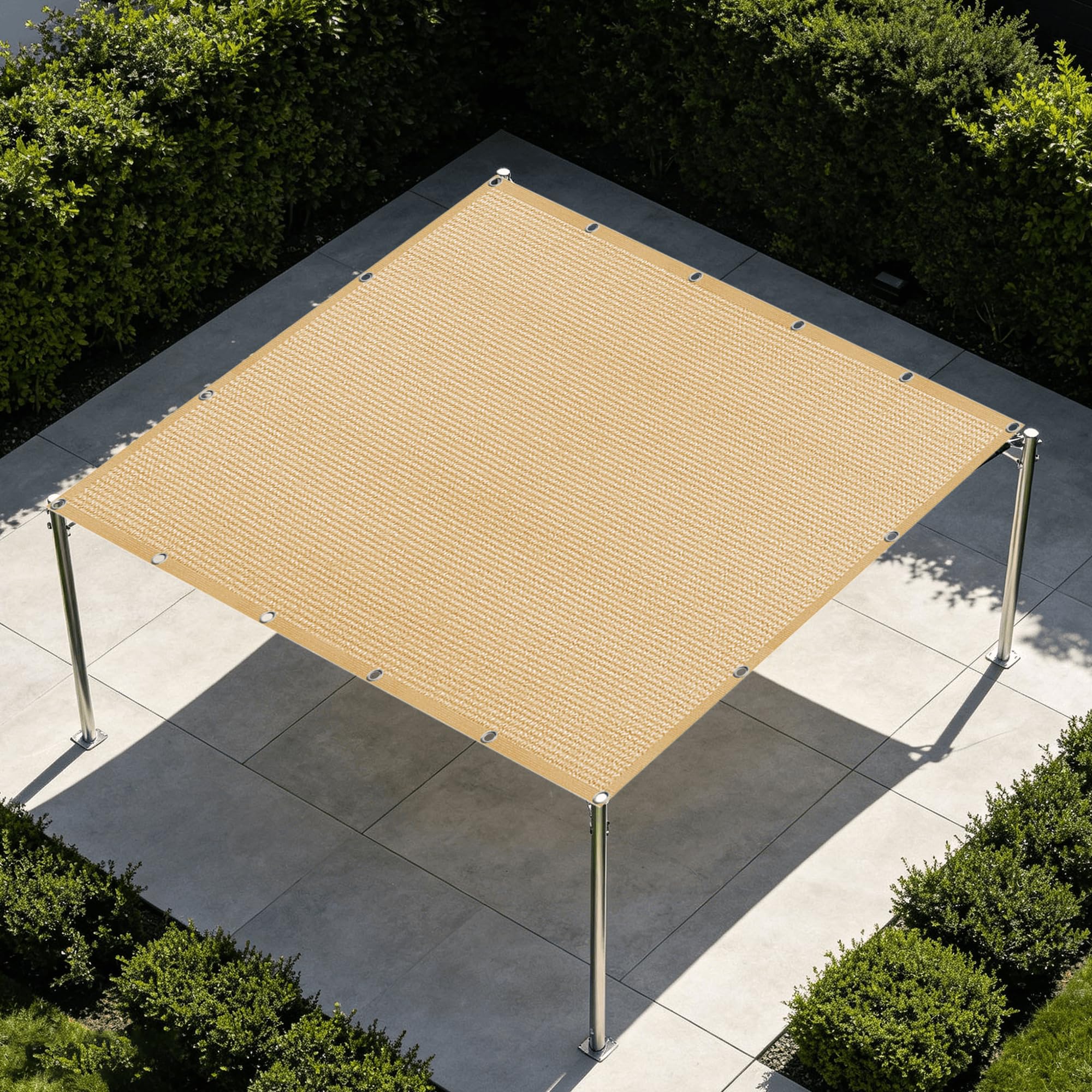 Toile d'ombrage de serres 3x3.6m perméable pour terrasse et poulailler jaune sable