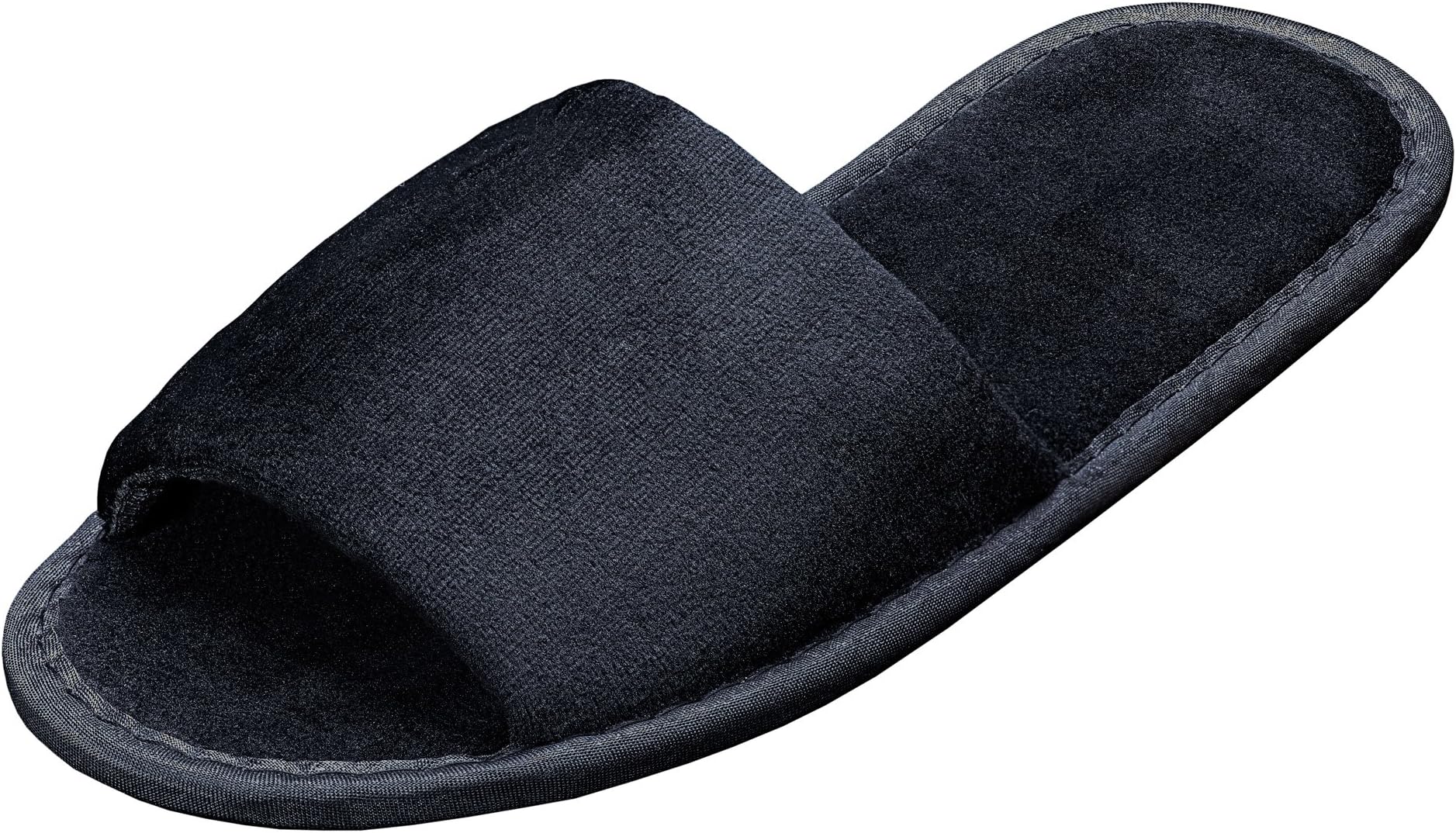 Stubenfein 2, 5 & 10 pairs of House Fine Velour Slippers, Black, Fabric, black, One Size