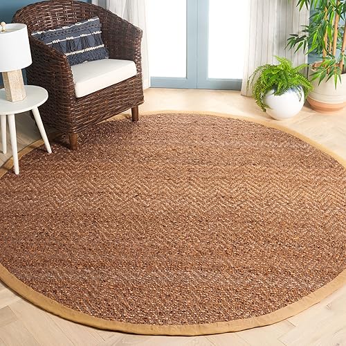 Miniatura 5 de SAFAVIEH Natural Fiber Collection - Alfombra decorativa de 3 x 5 pies, natural, hecho a mano, yute con flecos, ideal para zonas de alto tráfico en