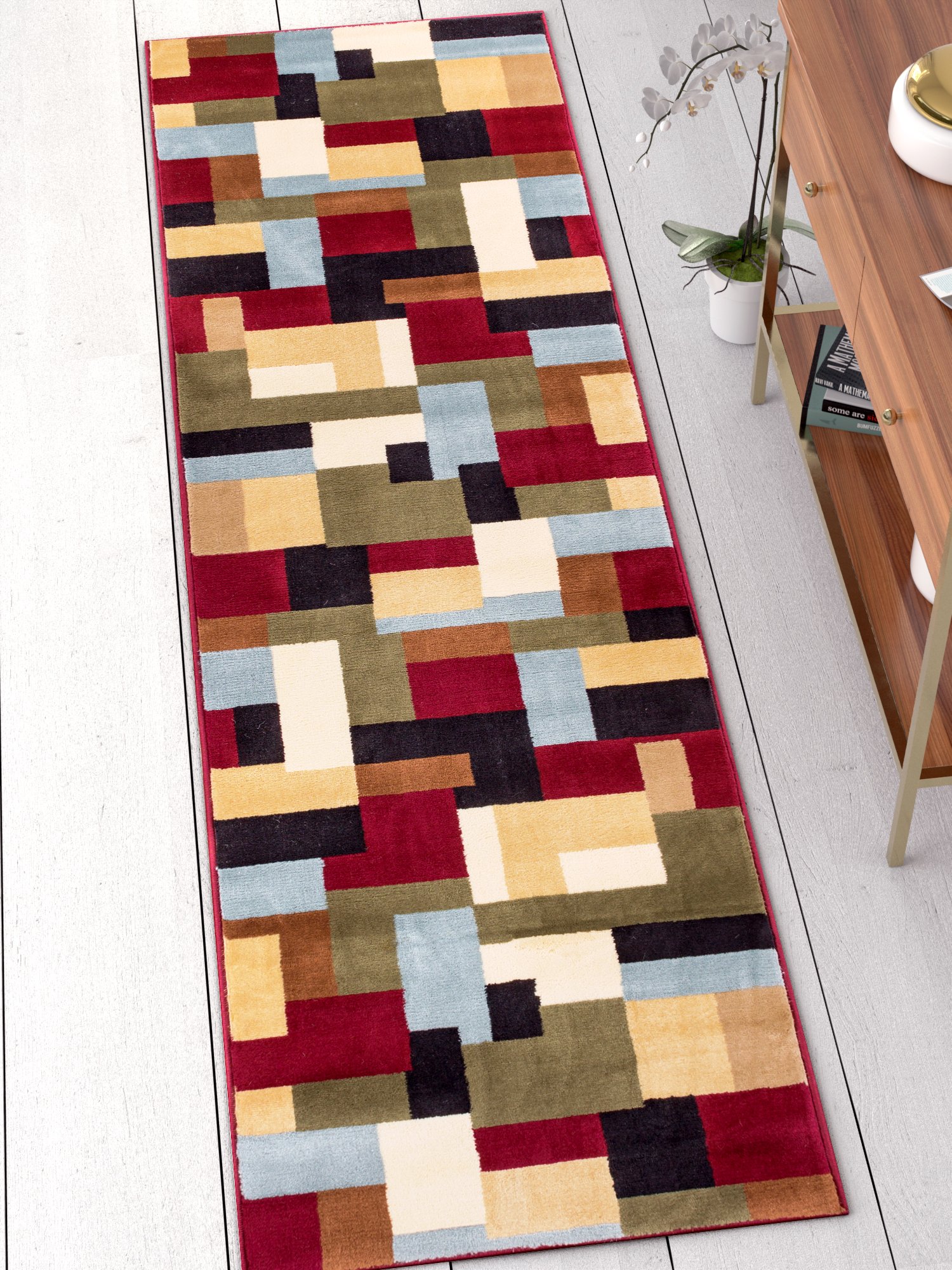 Well Woven Barclay Collection River Red 3x10 Runner Rug - for Hallways, Kitchens, and Entryways