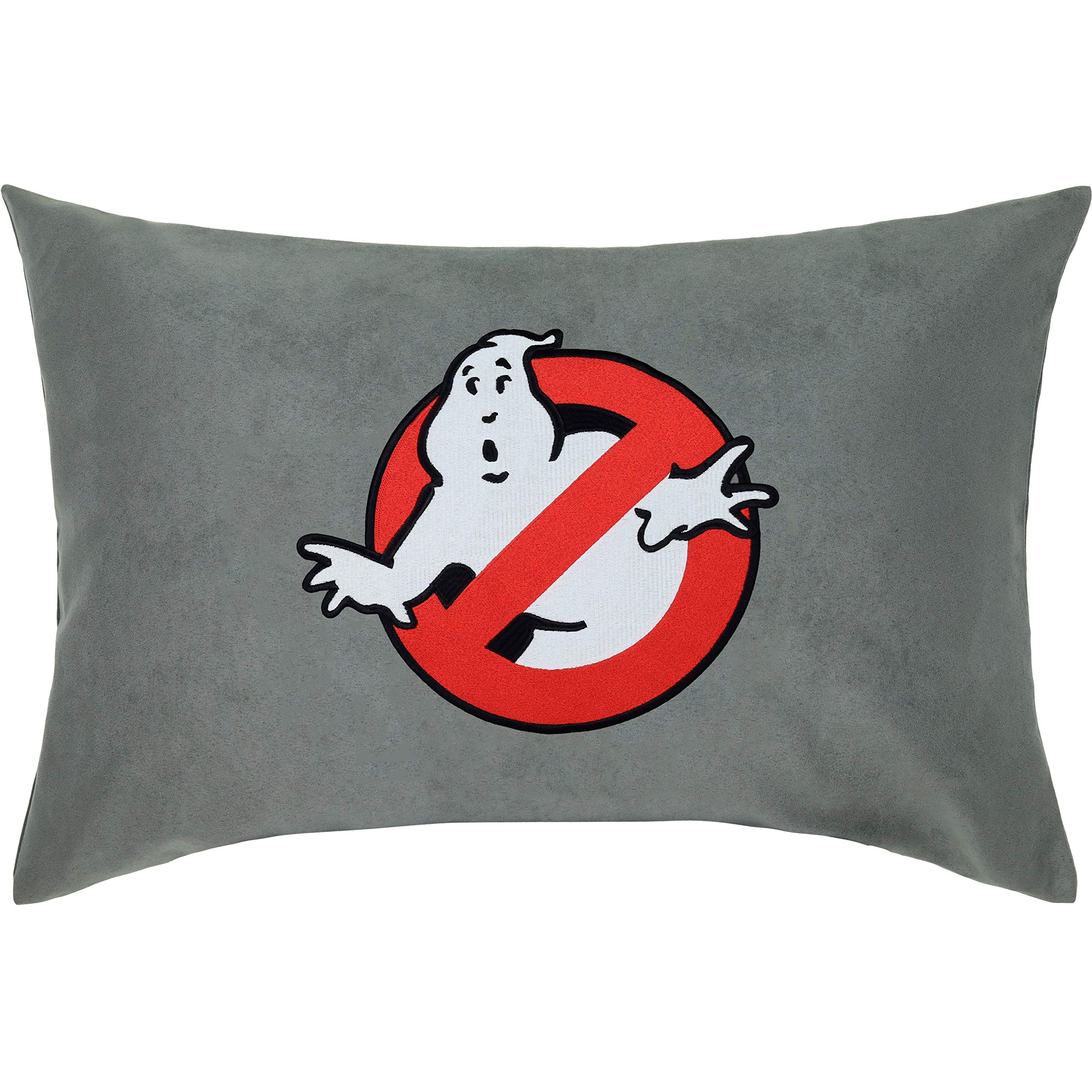 Coussin brodé Ghostbuster EXPRESS-STICKEREI de qualité premium en gris 40x60 cm