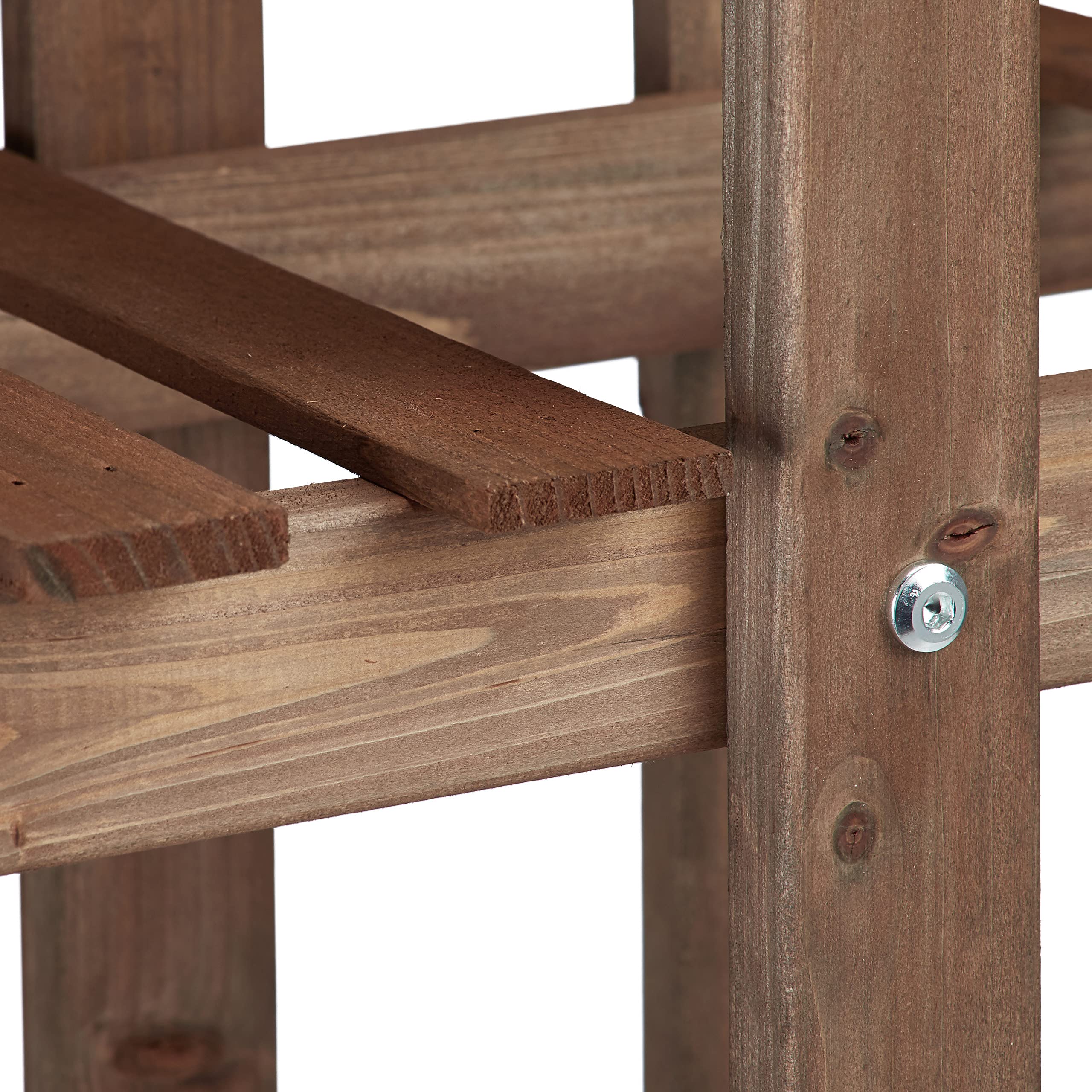 Relaxdays Soporte Plantas para Interior 5 Niveles, Madera, Marrón oscuro, 142,5 x 83 x 28,5 cm
