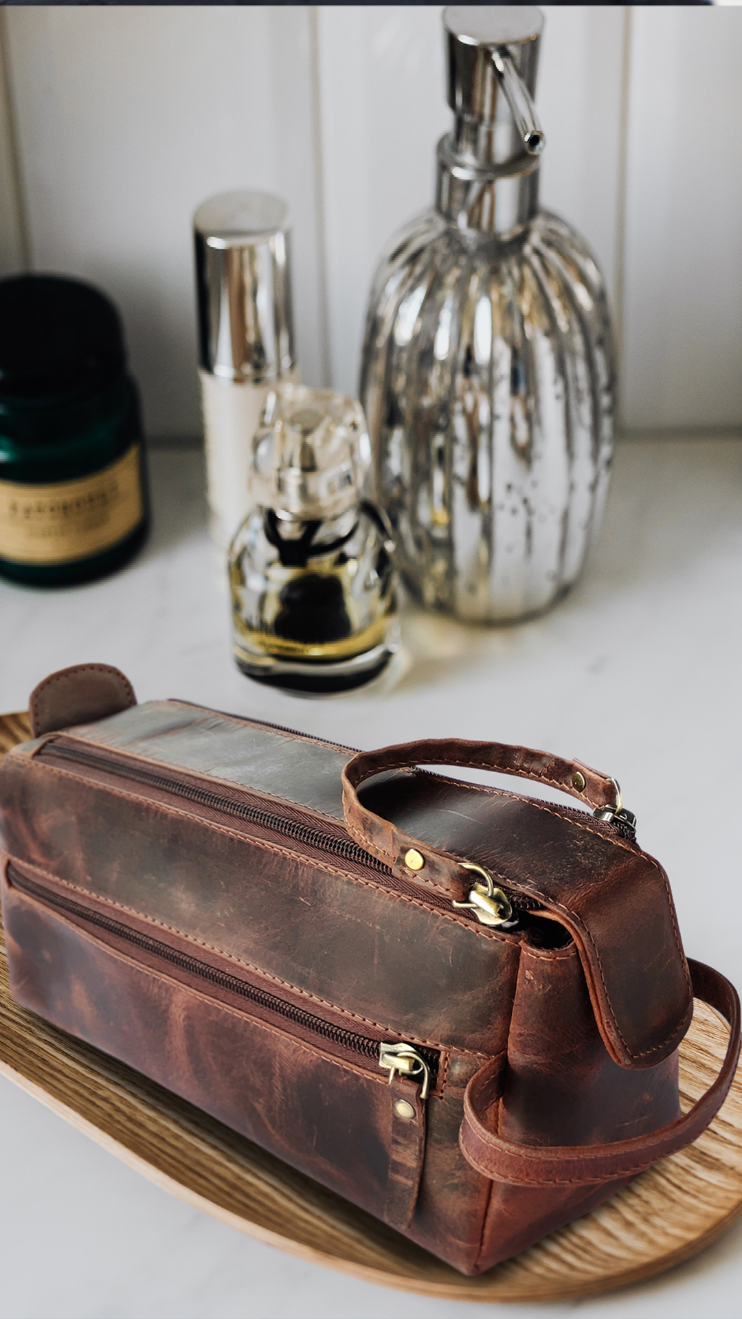 quot;Aden" Trousse de toilette voyage cuir