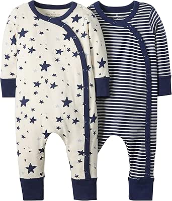 Moon and Back by Hanna Andersson Baby Organic 2 Pack Long Sleeve Romper
