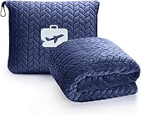 Vista 12 de EverSnug Manta y Almohada de Viaje 68x42 pulgadas - Microforro Ultra-Suave Premium 2 en 1 Compacta y Empacable Manta de Vuelo con Funda de Bolsa