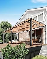 GarveeLife 12x20 ft Wall-Mounted Lean-To Gazebo: 6mm Polycarbonate Roof, Reinforced Aluminum Frame, All-Weather Hardtop Pergola for Patio Deck Backyard