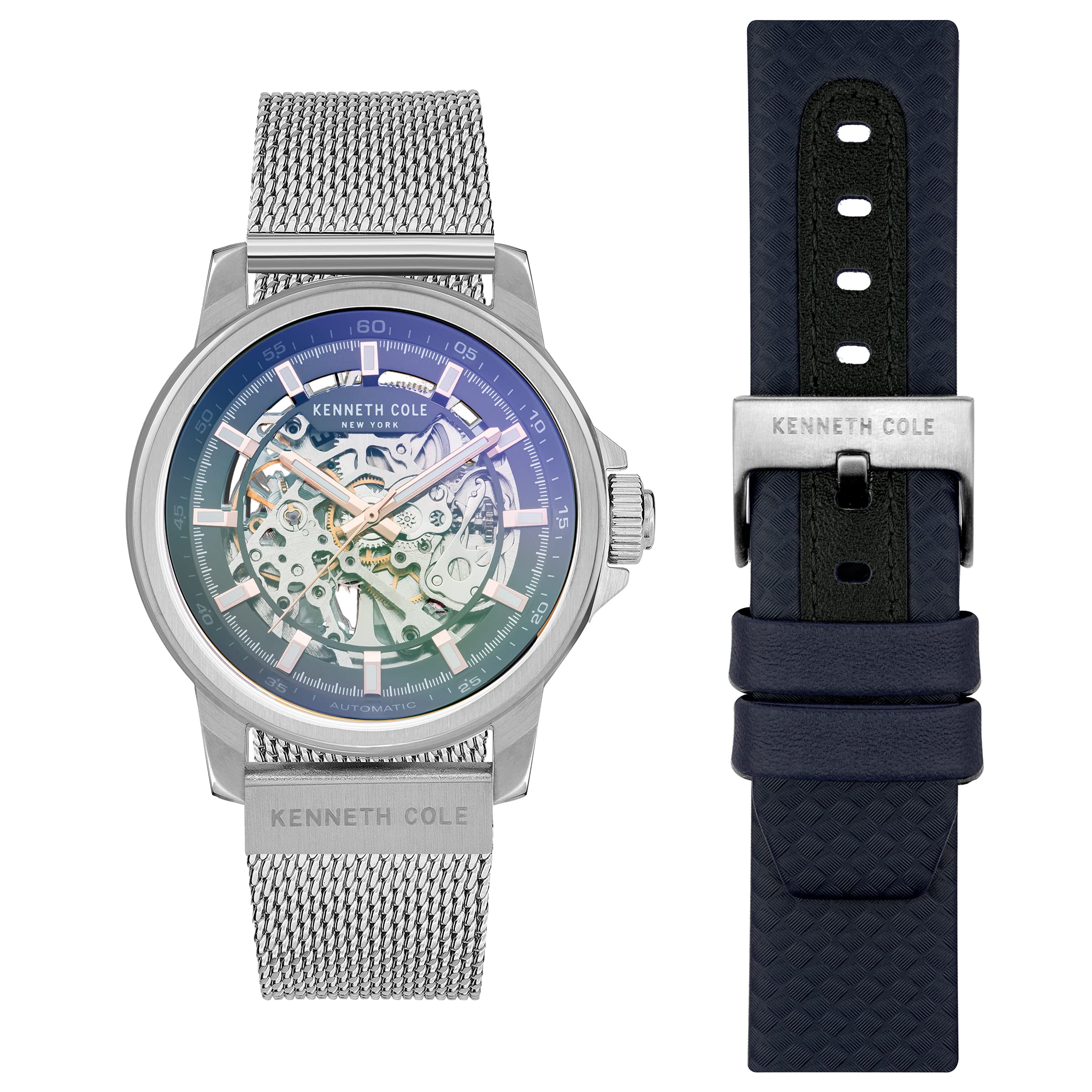 Kenneth Cole Automatic Grey Dial Leather Strap Watch for Men-NEKCWGL2104101MN (B09FTJPQGR) Amazon Price History, Amazon Price Tracker