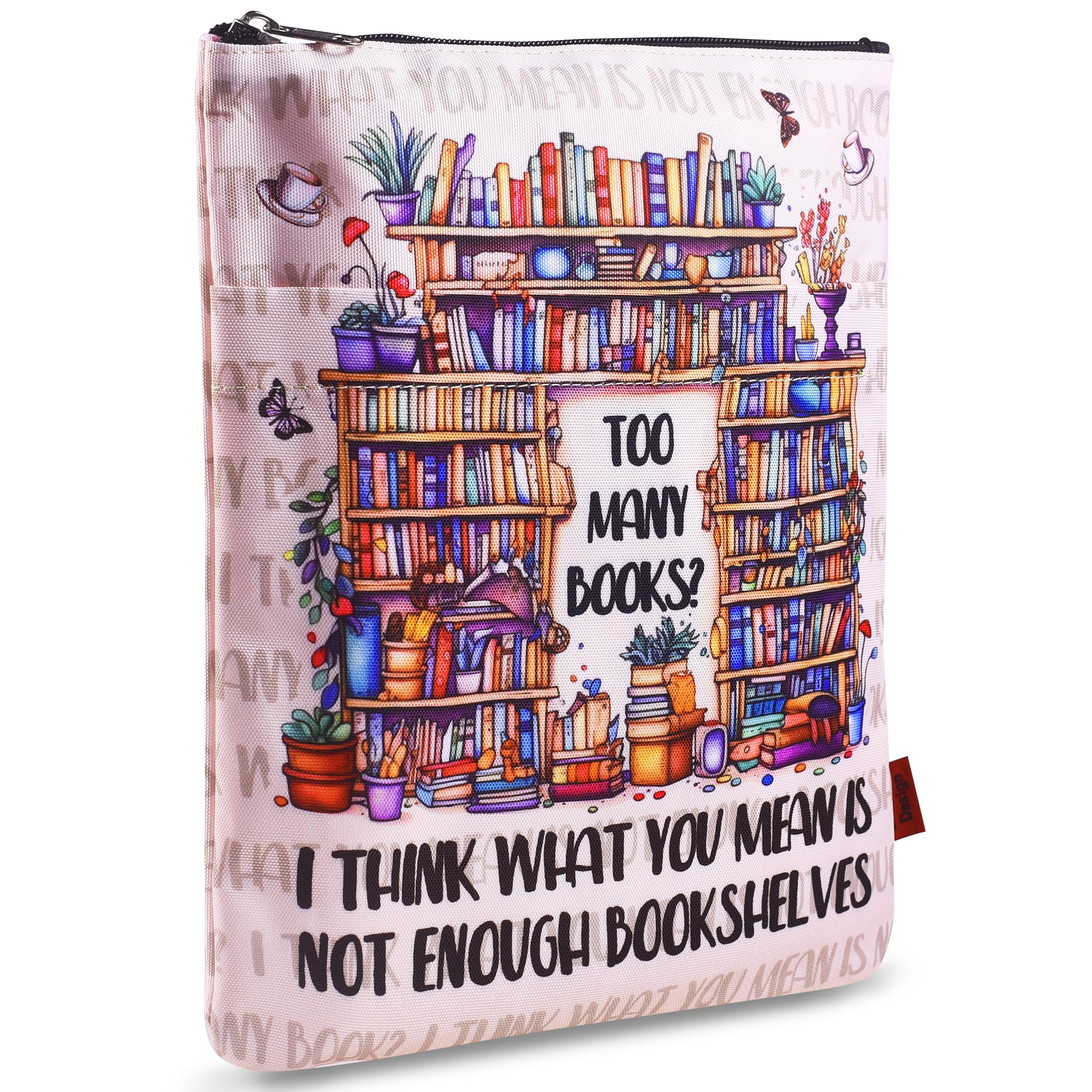 LParkin Book Lover Book Sleeve for Women, Bookworm Librarian Gift, Book Club Reading Lover Waterproof Book Cover, Funny Library Gift, Fabric Book Pouch