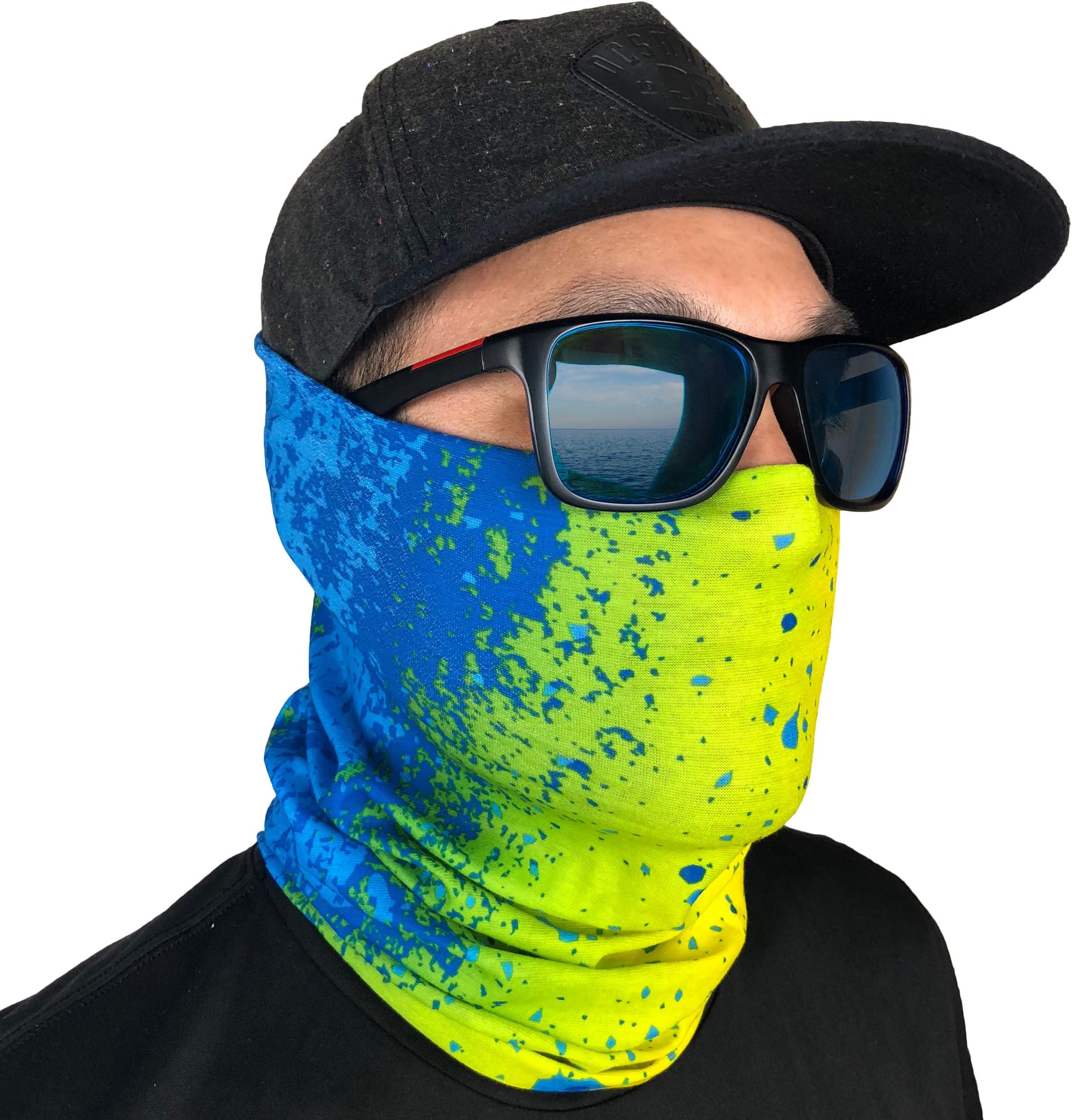 Fishing Mask - Camo Neck Gaiter Face Mask for Men & Women - Sun Protection Face Cover - Bandana, Scarf