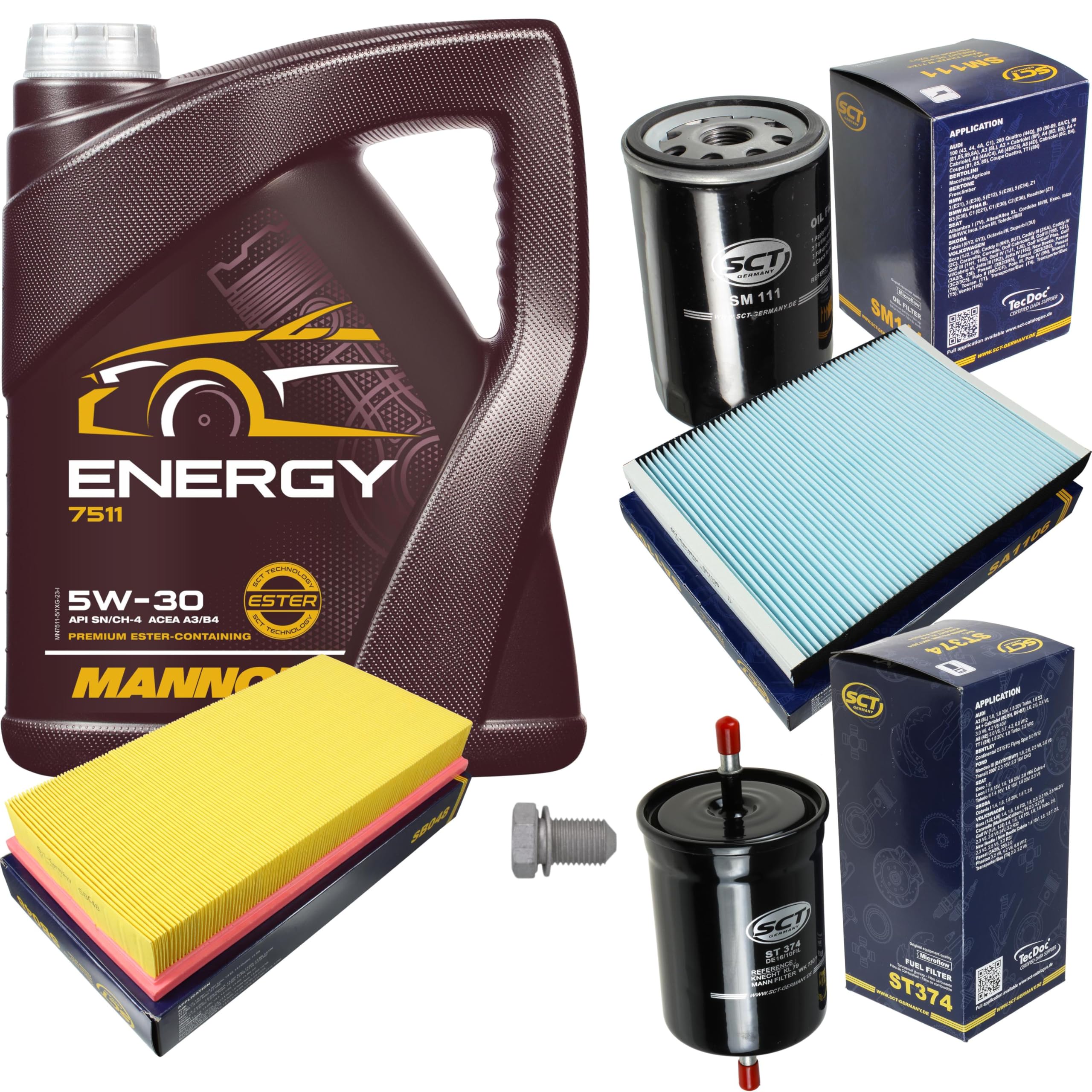 Wartungspaket Mit 5L Motoröl 5W-30 + Ölfilter + Schraube