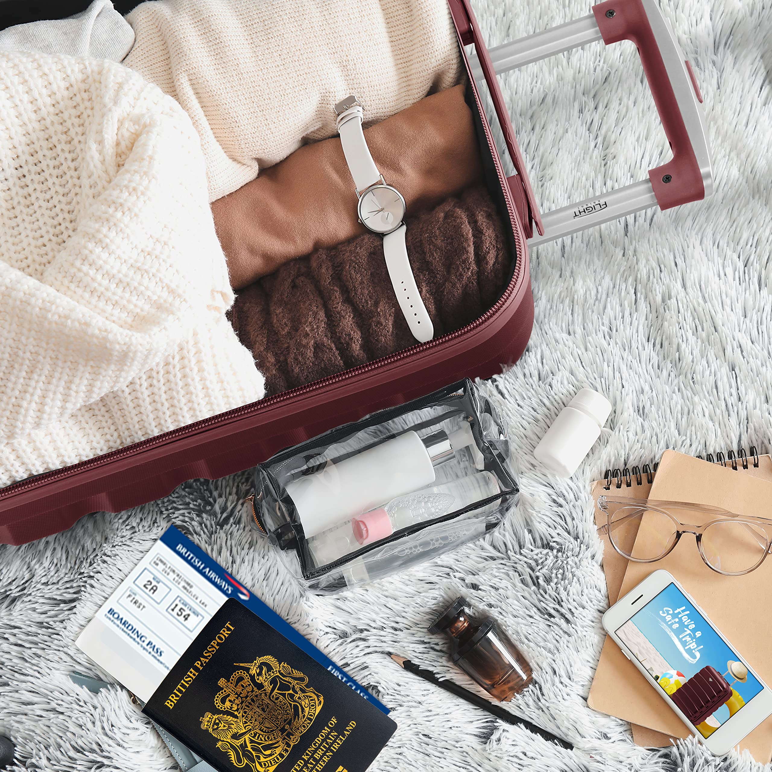 Flight Knight Lightweight 4 Wheel ABS Hard Case Extra Large Suitcase Approved for Over 100 Airlines Including easyJet, British Airways, Ryanair, Jet2, Emirates & Many More - Check-in Large Size 29"