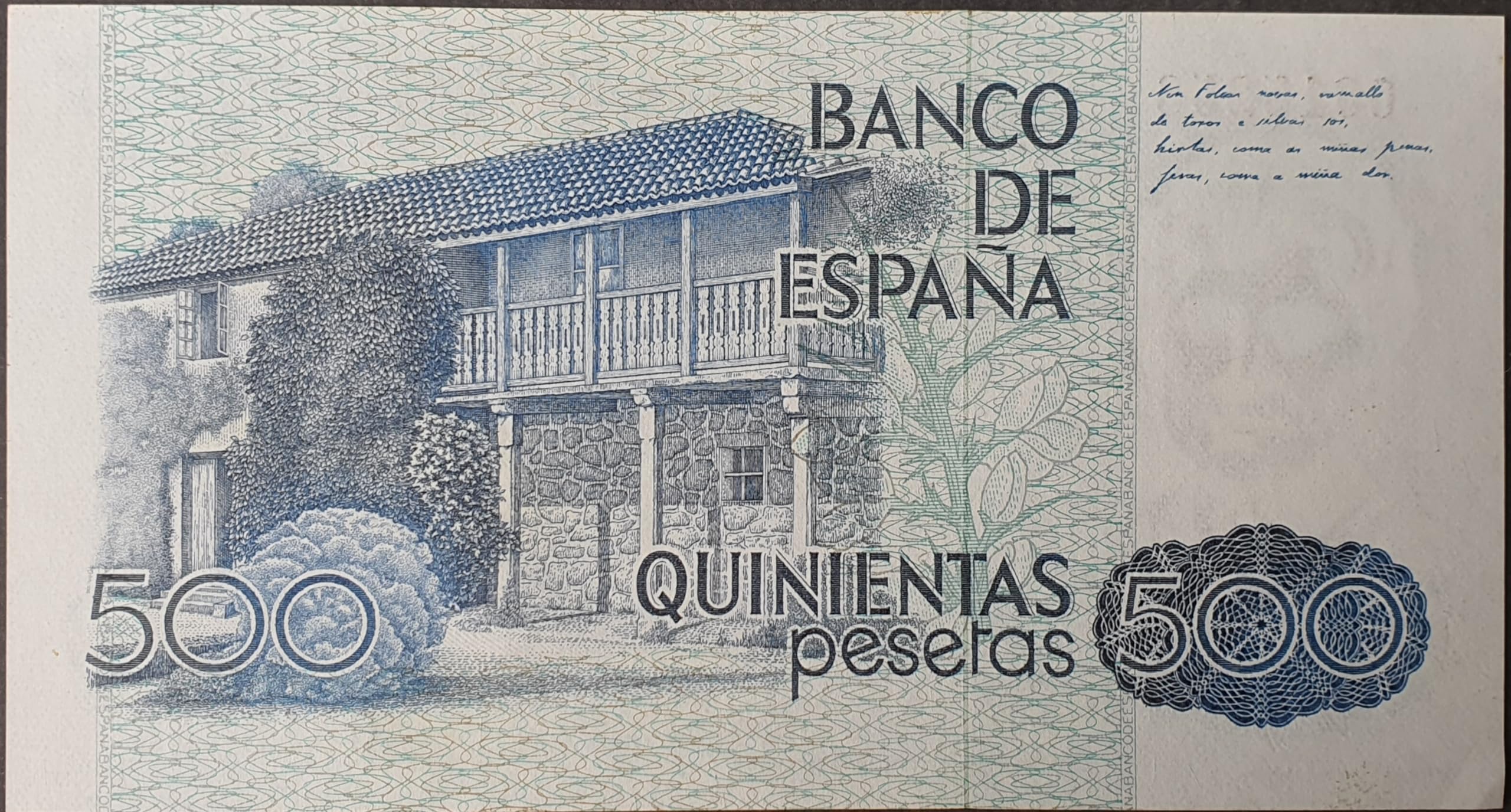 ESPAÑA Billete Original DE 500 PESETAS 1979 ROSALÍA DE Castro