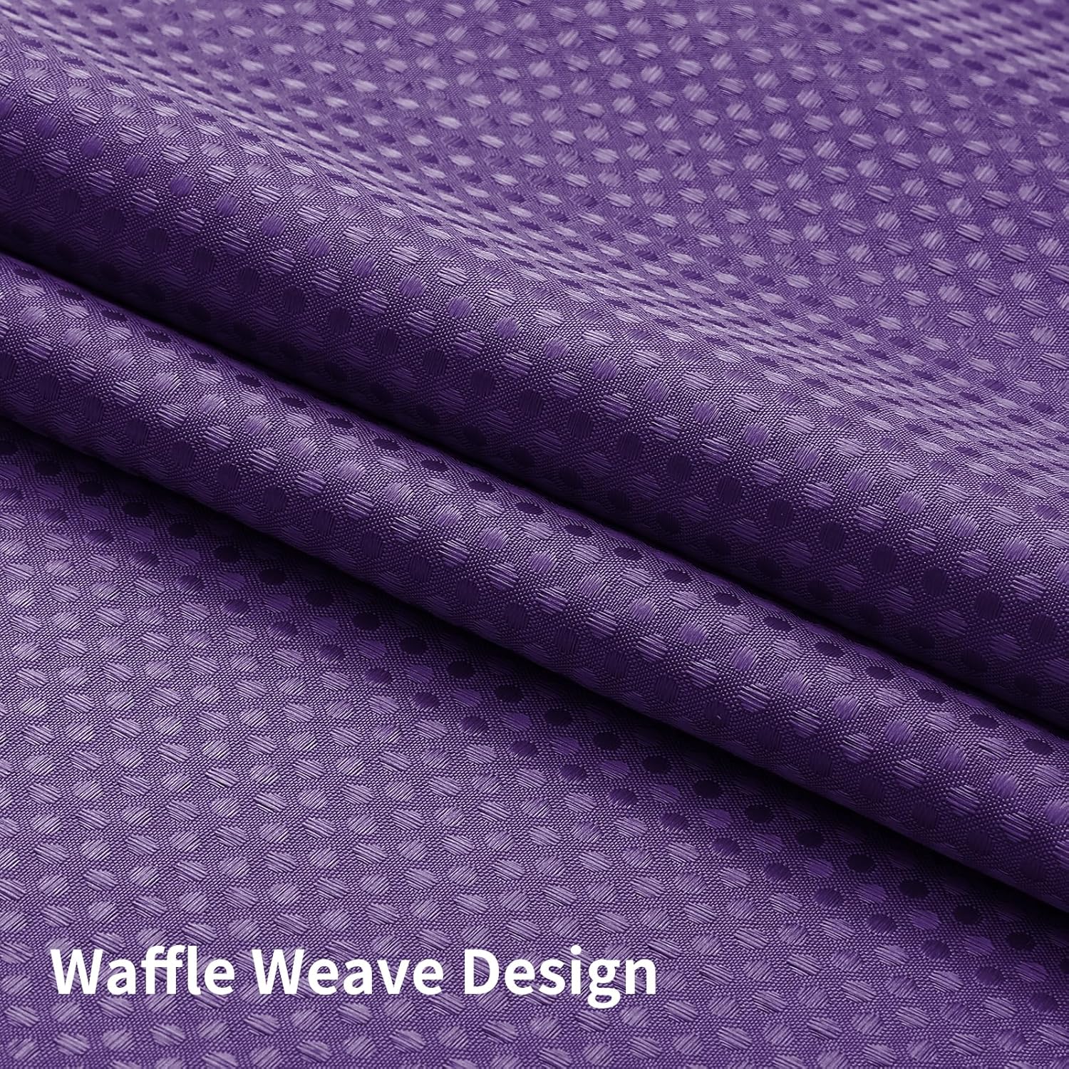 Colorful Star Waffle Weave No Hook Shower Curtain with Snap in Liner (72'' x 75'', Purple), and 1pc Extra Replacement Fabric Liner (71" x 53", White)
