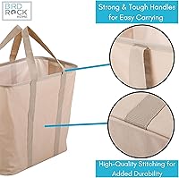 Vista 7 de BIRDROCK HOME Cesta plegable para ropa sucia - Natural - Bolsa plegable para ropa sucia - Asas fuertes - Tela duradera - Resistente al agua - Ligero