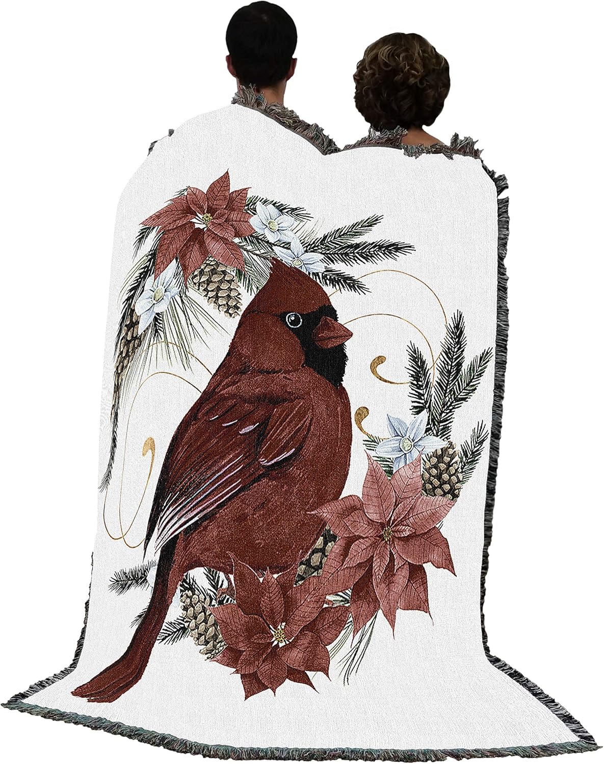 Pure Country Weavers Christmas Cardinal Blanket by Grace Popp - Gift Tapestry Throw Woven from Cotton - Made in The USA (72x54)