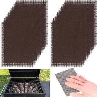 Reallnaive 30 Pack Griddle Screen 4 x 5.5 Inch Abrasive Mesh Pads | Pre-treated for Flat Top Stainless Steel Griddle, Removes Grease Buildup, Commercial Kitchen, Grill Cleaning Screens Bundle
