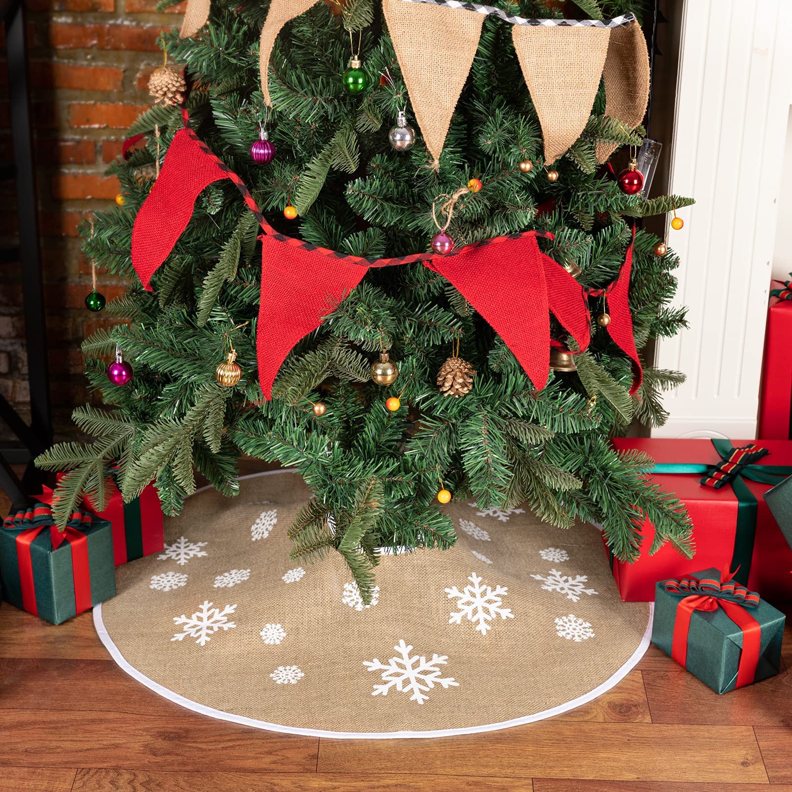 Jupe de Sapin de Noël en Toile de Jute Rustique 75cm