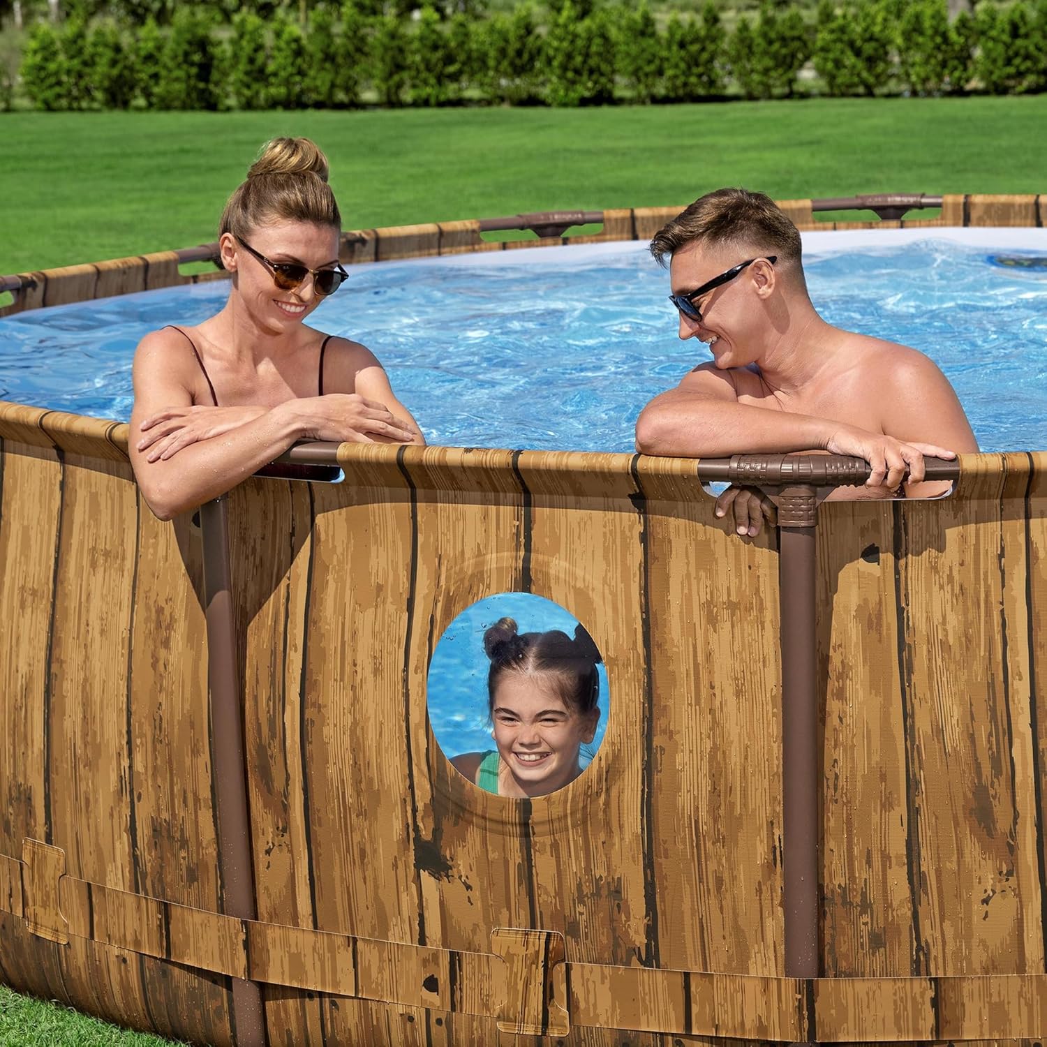 Bestway: Steel Pro MAX - Splashview Round Swimming Pool Set - 14' x 42", Above Ground, Tritech Construction, Filter Pump, Ladder, Cover, ClickConnect