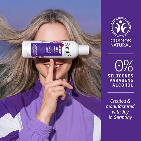 SANTE Naturkosmetik Volume Lift Shampoo - 250 ml - with Organic Goji & Triple Protein Complex - for Fine & Flat Hair - Silicone-Free & Vegan - Dermatologically Tested