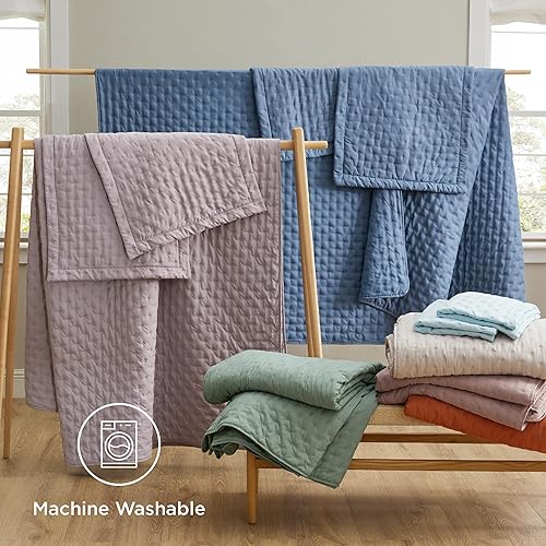 Vista 150 de Bedsure - Juego de colcha tamaño individual extralargo, ultrasónico suave, diseño de trébol, colcha ligera para todas las estaciones