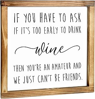 Wine Amateur Sign - Rustic Farmhouse Decor for the Home Sign -Wine Decor for Kitchen, Wall Decorations for Living Room, Mo...