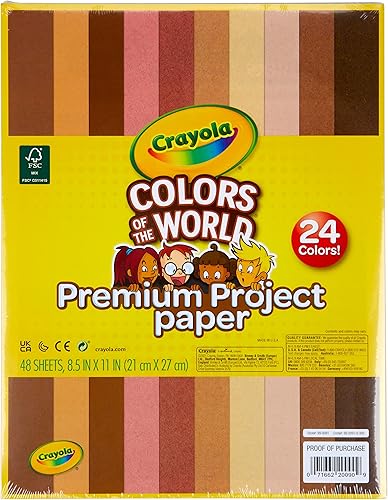 Miniatura 2 de Crayola Papel de construcción en colores del mundo, 8.5 x 11 pulgadas, 24 colores, suministros para manualidades, 48 hojas