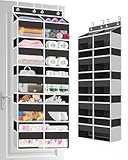 Over The Door Organizer Multi Pocket&comma;5 Tier Large Hanging Shelf for Storage Kids Toys&comma; Diapers&comma; Clothes&comma;Yarn&comma;Heavy Duty Behind Door Storage for Bedroom Bathoom Nursery Closet Pantry&comma;Black