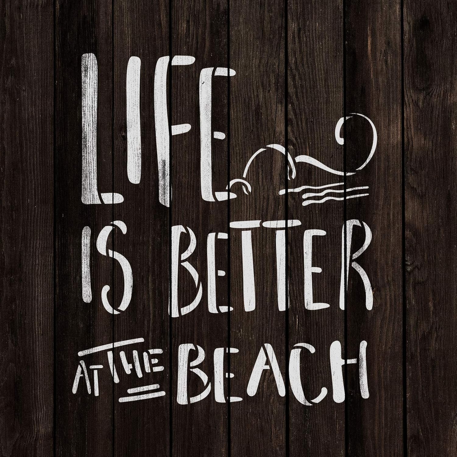 Life is Better Beach Stencil - Sand Stencil, Waves Stencil, Beach Stencil, Sun Stencil, Ocean Stencil