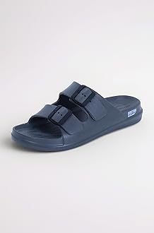 Men's Classic Cushion Sliders/Slippers With Adjustable Buckle Strap For Adult|Comfortable & Lightweight|Stylish & Anti-Skid|Waterproof & Everyday Flip Flops For Gents & Boys D-505