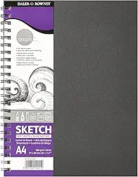 DALER ROWNEY Simply Sketchbook, Papel para Desenho em Caderneta, com Espiral, Tamanho A4, Gramatura 100g/m²
