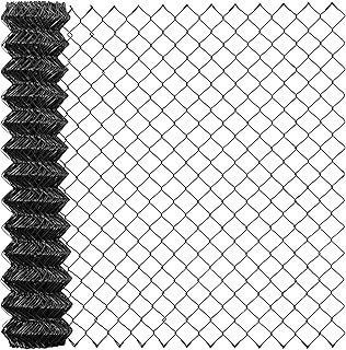 CAPHAUS Galvanized Steel 9 Gauge Black Vinyl Coated Chain Link Fencing Wire Roll, Galvanized Fence Fabric, Diamond Mesh Size 2-3/8 Inch (48 inch x 50ft.)