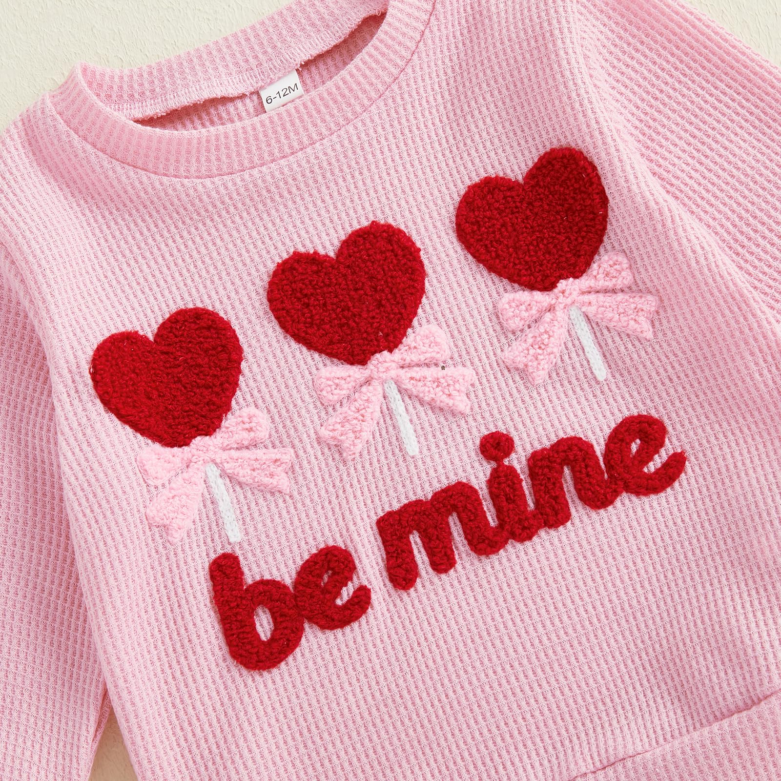 Geagodelia Ensemble Tenue de de Saint-Valentin Bébé Fille Enfant 2PCS Sweat Cœur + Pantalon de Jogging de Sport Survêtement pour Automne Hiver