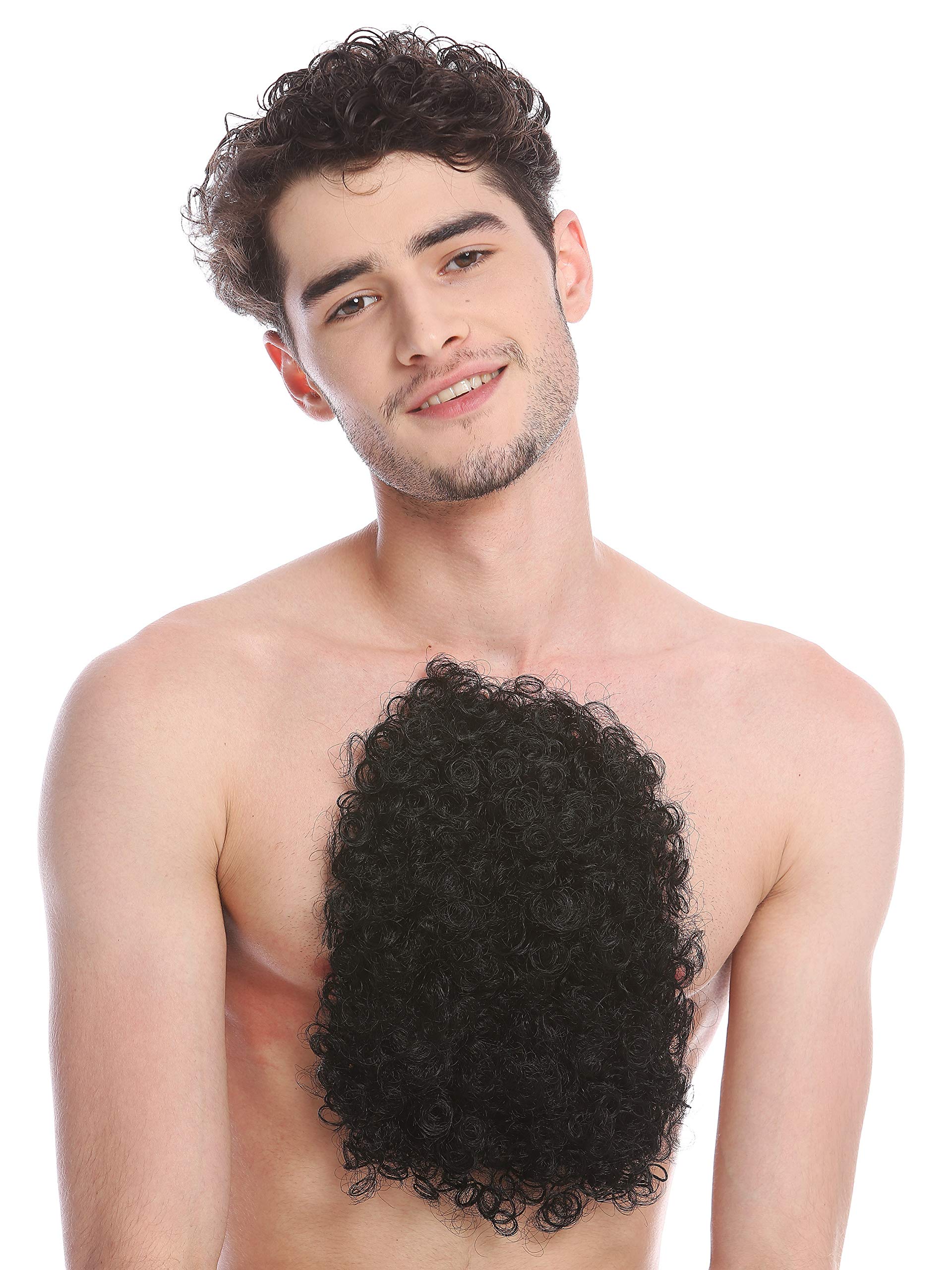 WIG ME UP Peluca Para Hombres Cabello Corto Ondulado - Negro Y Platino Mechado, Ideal Para Halloween Y Carnaval