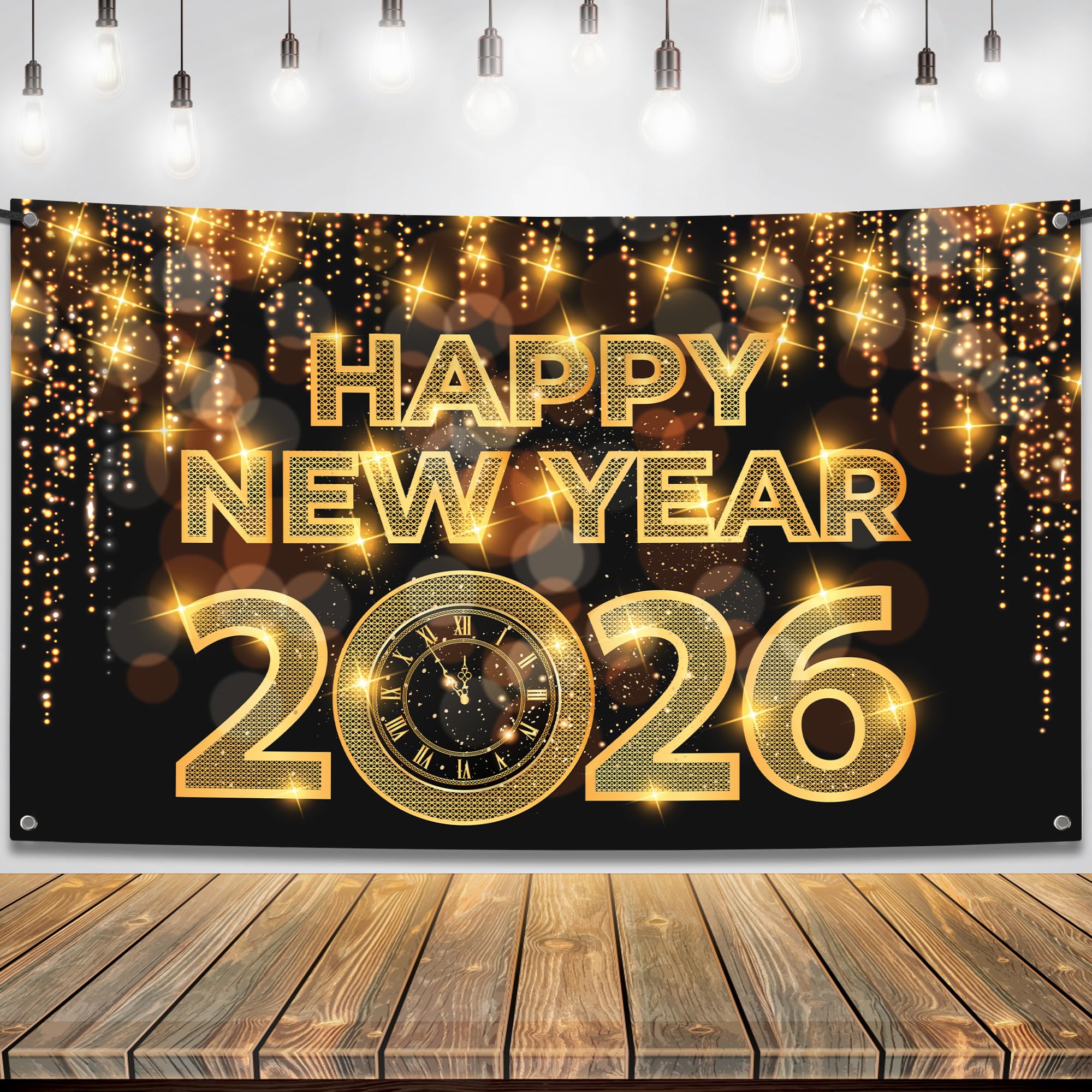 KatchOn, Happy New Year Banner 2025 - XtraLarge, 72x44 Inch | Happy New Year Backdrop, Happy New Year Decorations 2025 | 2025 Banner New Year for New Years Eve Party Supplies 2025 | New Years Backdrop
