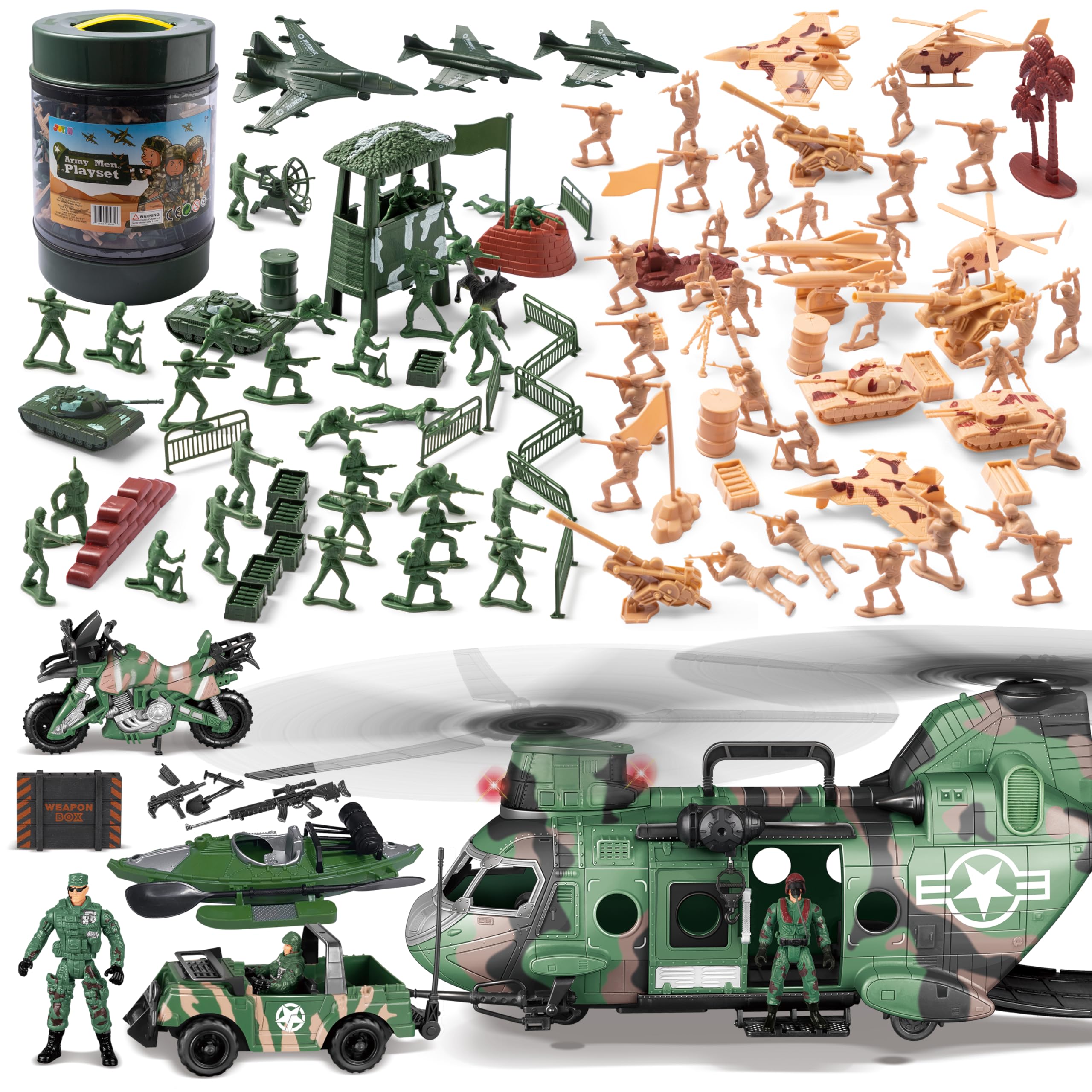 Amazon.com: JOYIN 164-Piece Military Soldier Playset & 10-in-1