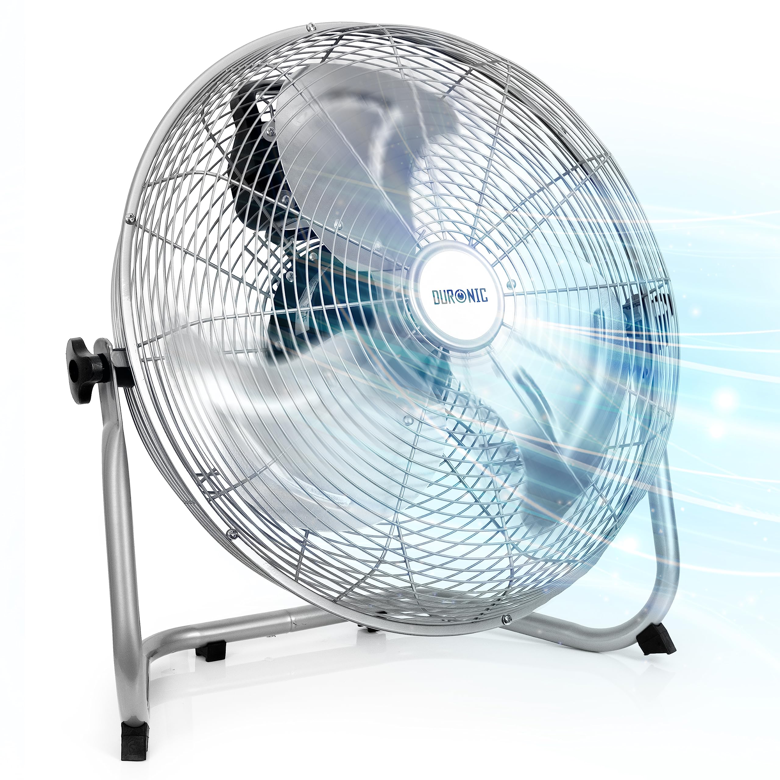 Duronic FN16 Ventilateur de sol, 40 cm, 75 W, sur pied, pour sol ou scène, avec 4 niveaux, design silencieux