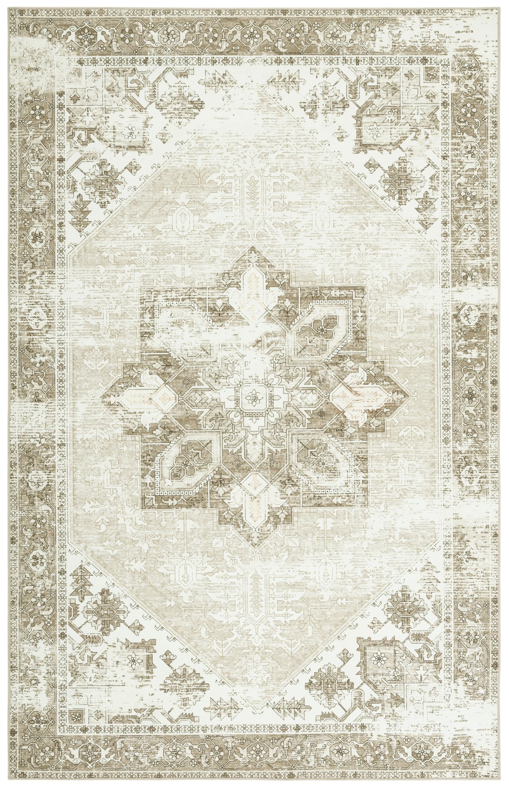 Safavieh Traditional Rug Ideal for High Traffic Areas, Machine Washable and Non Slip, Tucson Collection, Short Pile