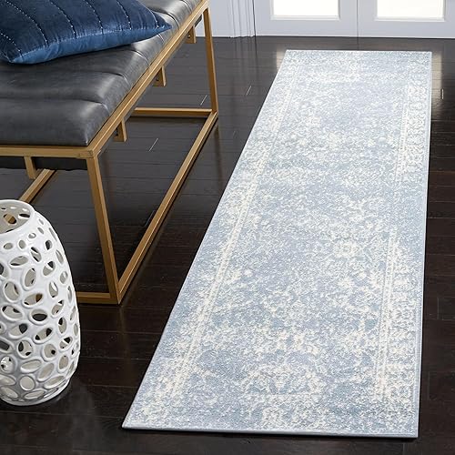 Miniatura 113 de Safavieh colección Adirondack - Alfombra de área, 6 x 9 pies, gris y azul, diseño oriental desgastado, no desprende pelusa, fácil cuidado, ideal