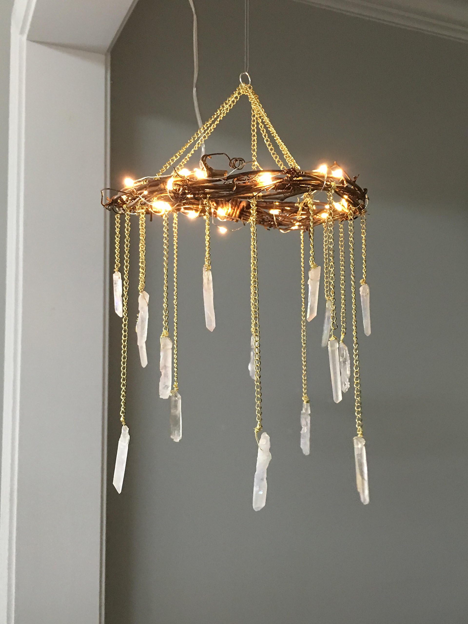 Full Size Handcrafted Natural Crystal Chandelier - Bohemian Room Chandelier