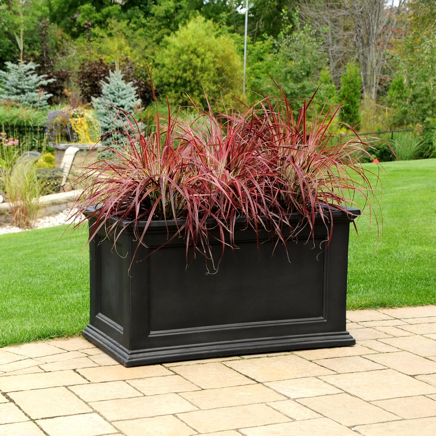 Mayne Fairfield 5826B Patio Planter, 20-Inch by 36-Inch, Black : Patio, Lawn & Garden