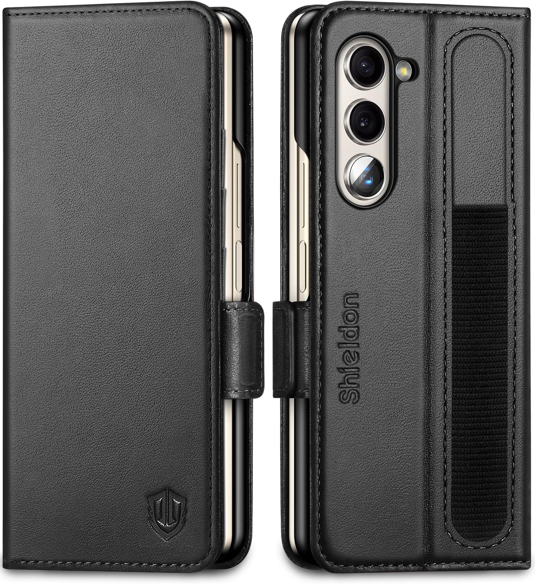 SHIELDON Beschermhoesje voor Galaxy Z Fold 6 5G, echt leer, flipcase, S SHIELDON Beschermhoesje voor Galaxy Z Fold 6 5G, echt leer, flipcase, S