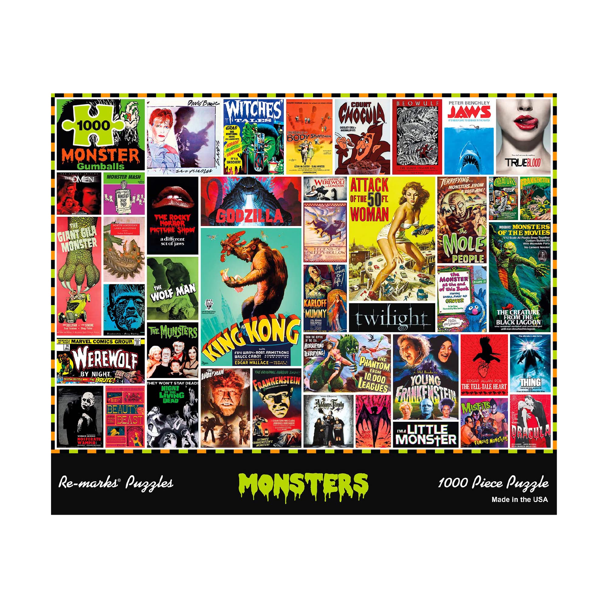 Monsters Collage Jigsaw Puzzle, 1,000-Piece Puzzle for All Ages
