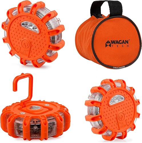 Miniatura 8 de Wagan FRED - Disco de emergencia intermitente para carretera, 6 modos de flash para seguridad en carretera, intermitente de advertencia con imán y