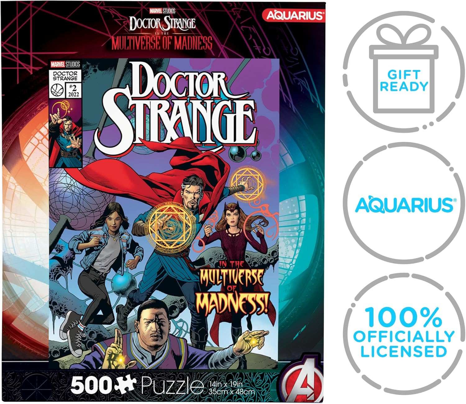 AQUARIUS Marvel - Doctor Strange (500 Piece Jigsaw Puzzle) - Glare Free - Precision Fit - Officially Licensed Marvel Comics Merchandise & Collectibles - 14x19 Inches