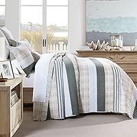 Vista 84 de Homzard King Size Quilt Set, Grey White Snowflake Striped Comforter Set,Cotton Gray Bedspread King Size, Lightweight Comforter Fall Bedding 3 Piece