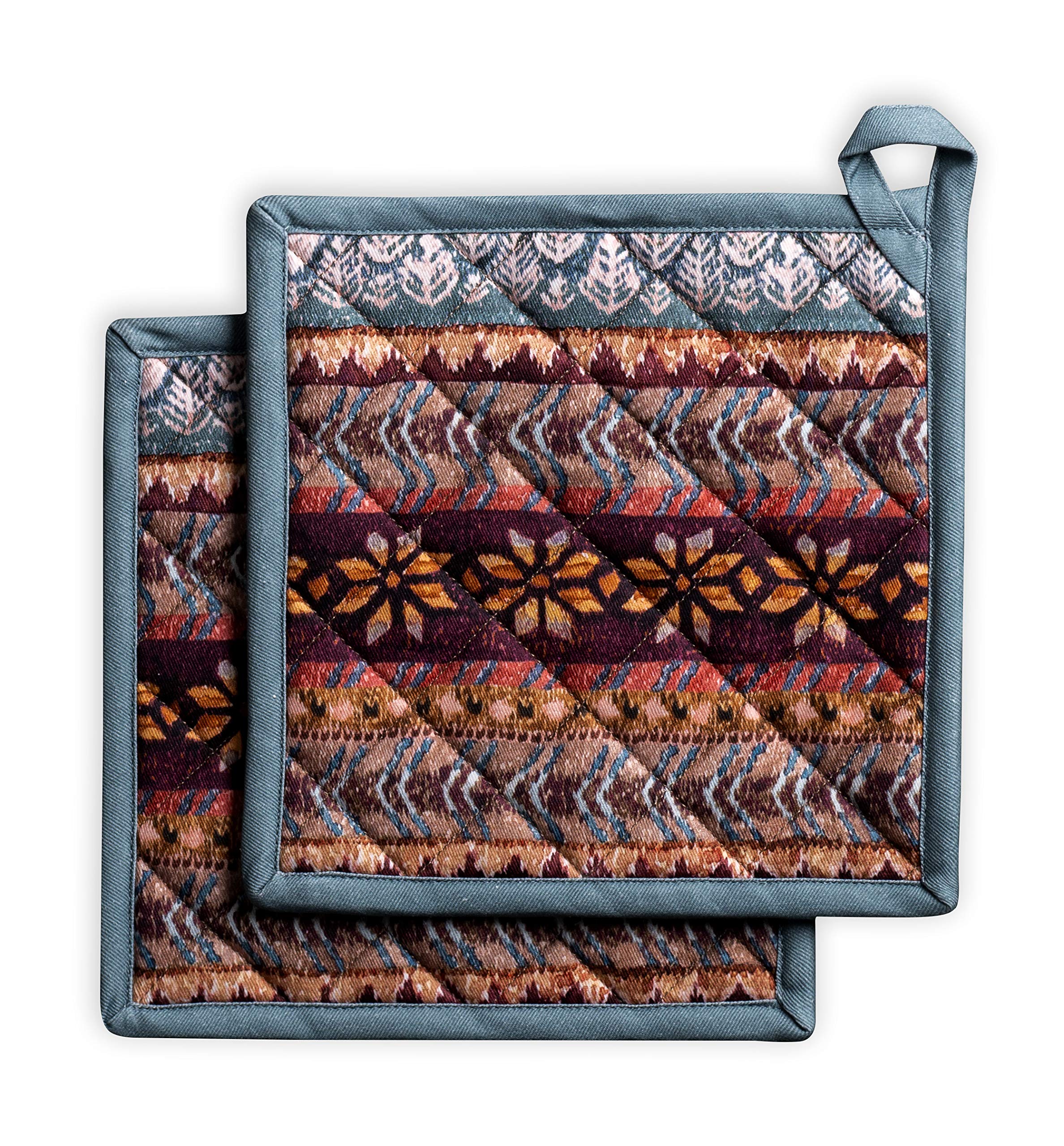 Presine Pasquali In Cotone - Set Di 2, 20x20cm, Con Anello Resistente Al Calore, Design Primaverile - Foto 11