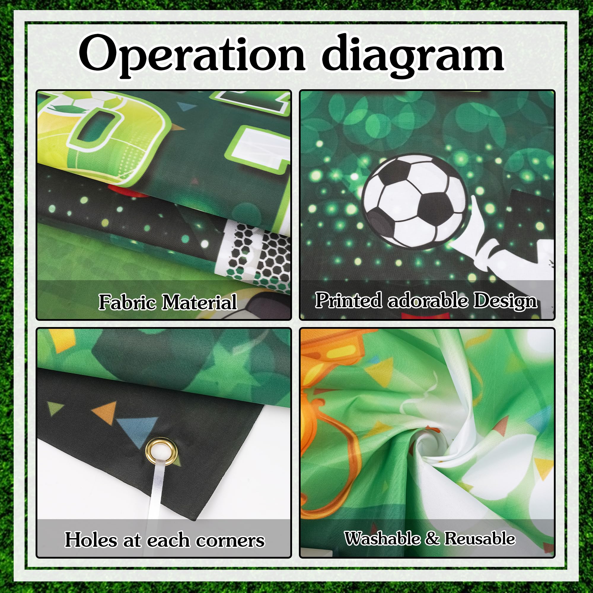Fußball Geburtstags-Hintergrund, 2,1x1,5 M – Banner Für Kinderparty, Sport-Thema!