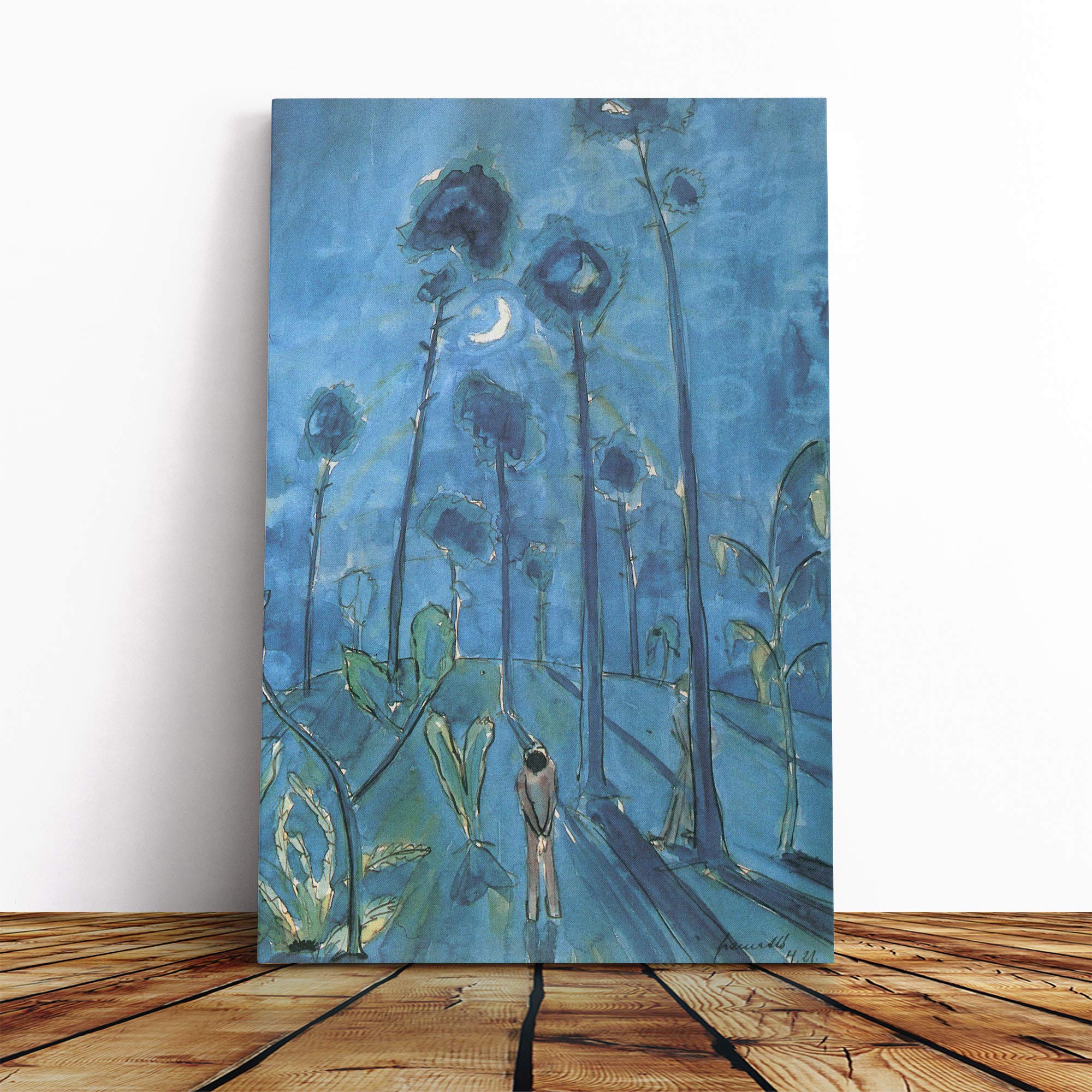 Walter Gramatte Lunar Landscape Canvas Print | Gallery Wrapped 30mm Frame Wall Art | 20x14 inches | Ready to Hang | Modern Landscape Picture | Living Room Bedroom Lounge Office